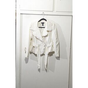 DFA New York Cream Ruffle Blazer sz. Small